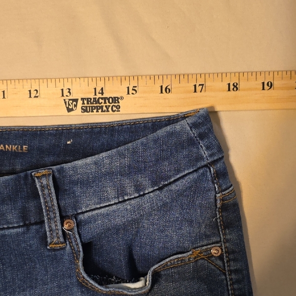 Chico's Dark Blue Floral Embroidered Jeans - Picture 11 of 14